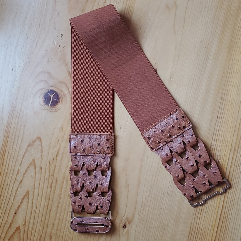 Retro leather and elastic belt